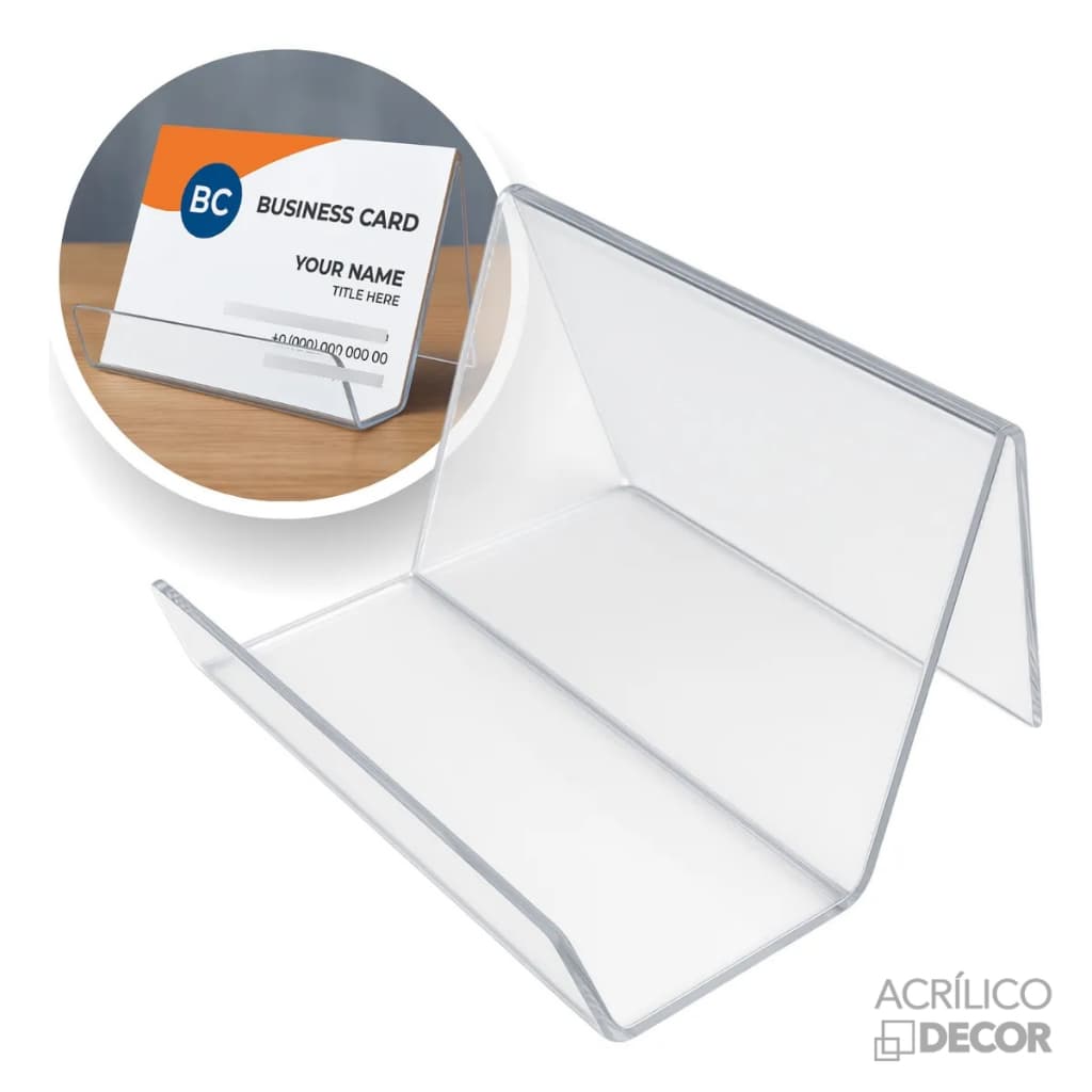 Expositor de Cartão Visita KIT 3 UN (Acrílico Cristal 2mm)
