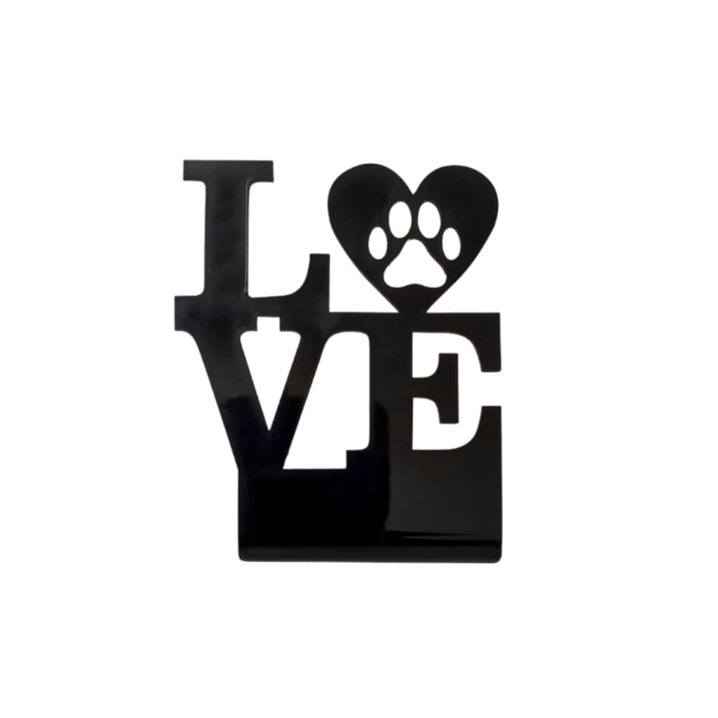 Decoração "Love Pet" (Acrílico Preto 2mm)
