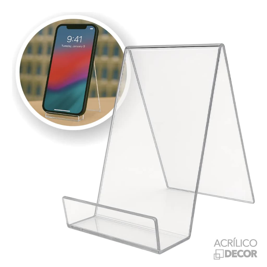 Expositor de Celular Kit 10 UN (Acrílico Cristal 2mm)