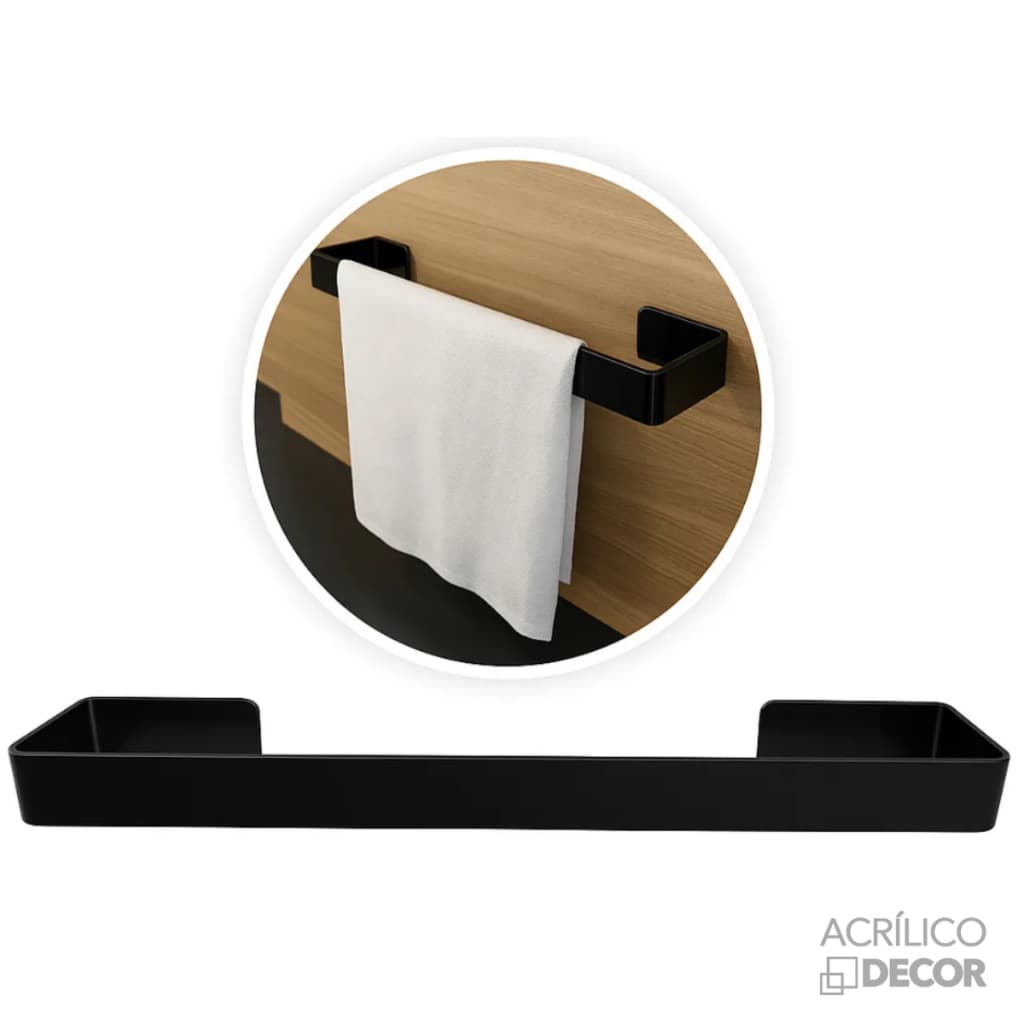 Suporte de Pano de Prato 3 UN (Acrílico Preto 3mm)